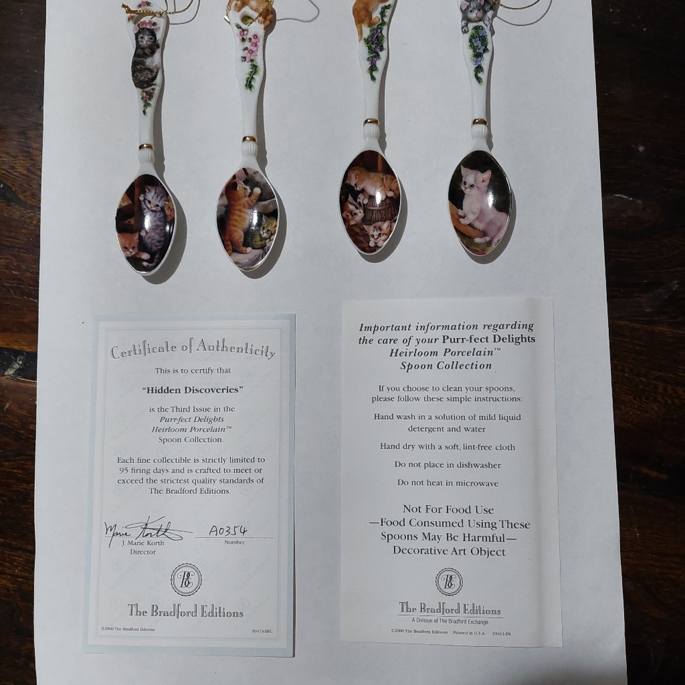 4 Collector spoons Bradford Exchange Hidden Discoveries